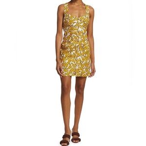FARM RIO Spotted Bananas Cross-Back Mini Dress